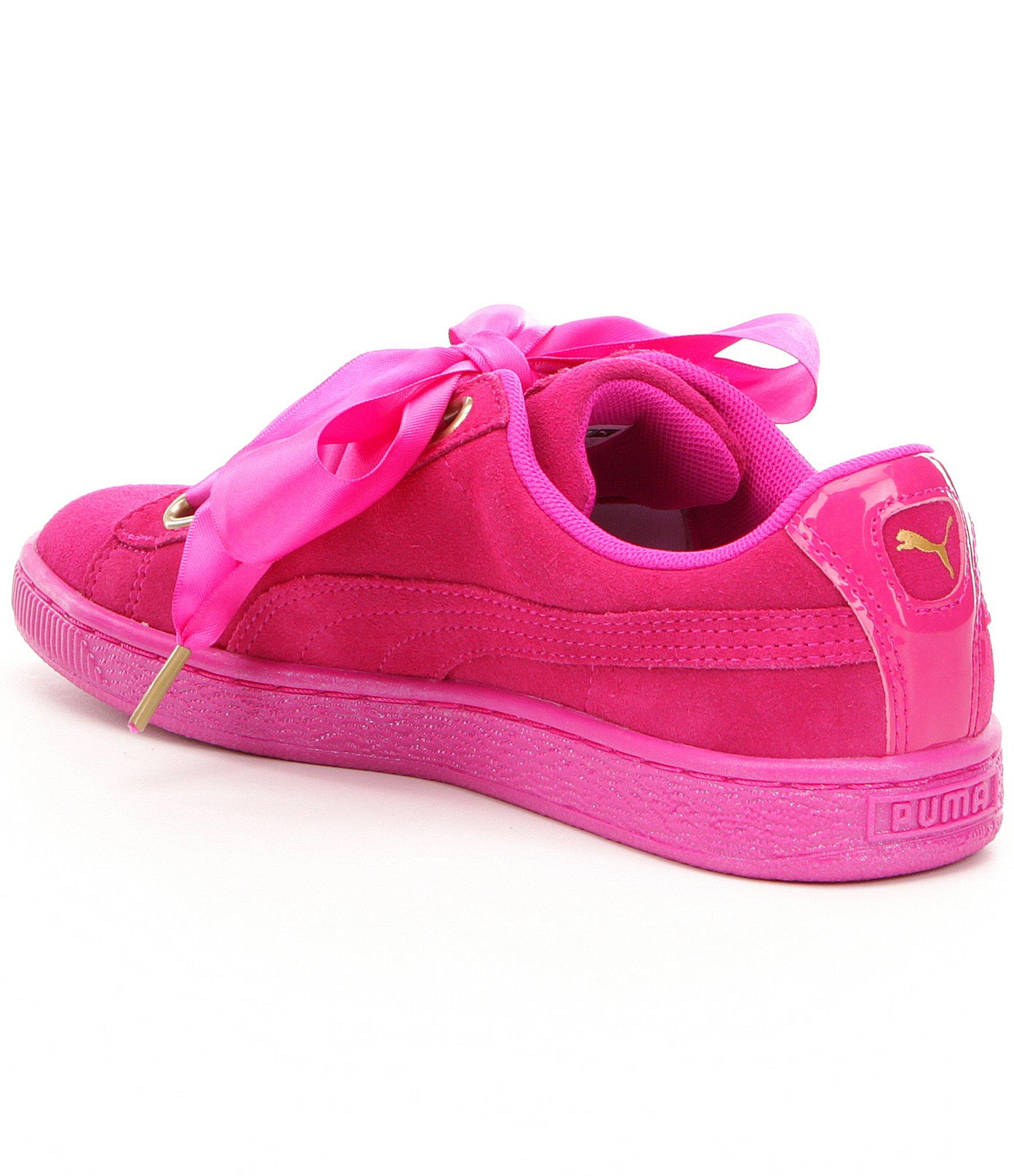 puma suede heart satin rose